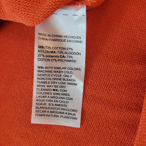 Chico's Orange Tank Sweater Size 3 Pullover Cotton Blend - Picture 9 of 10